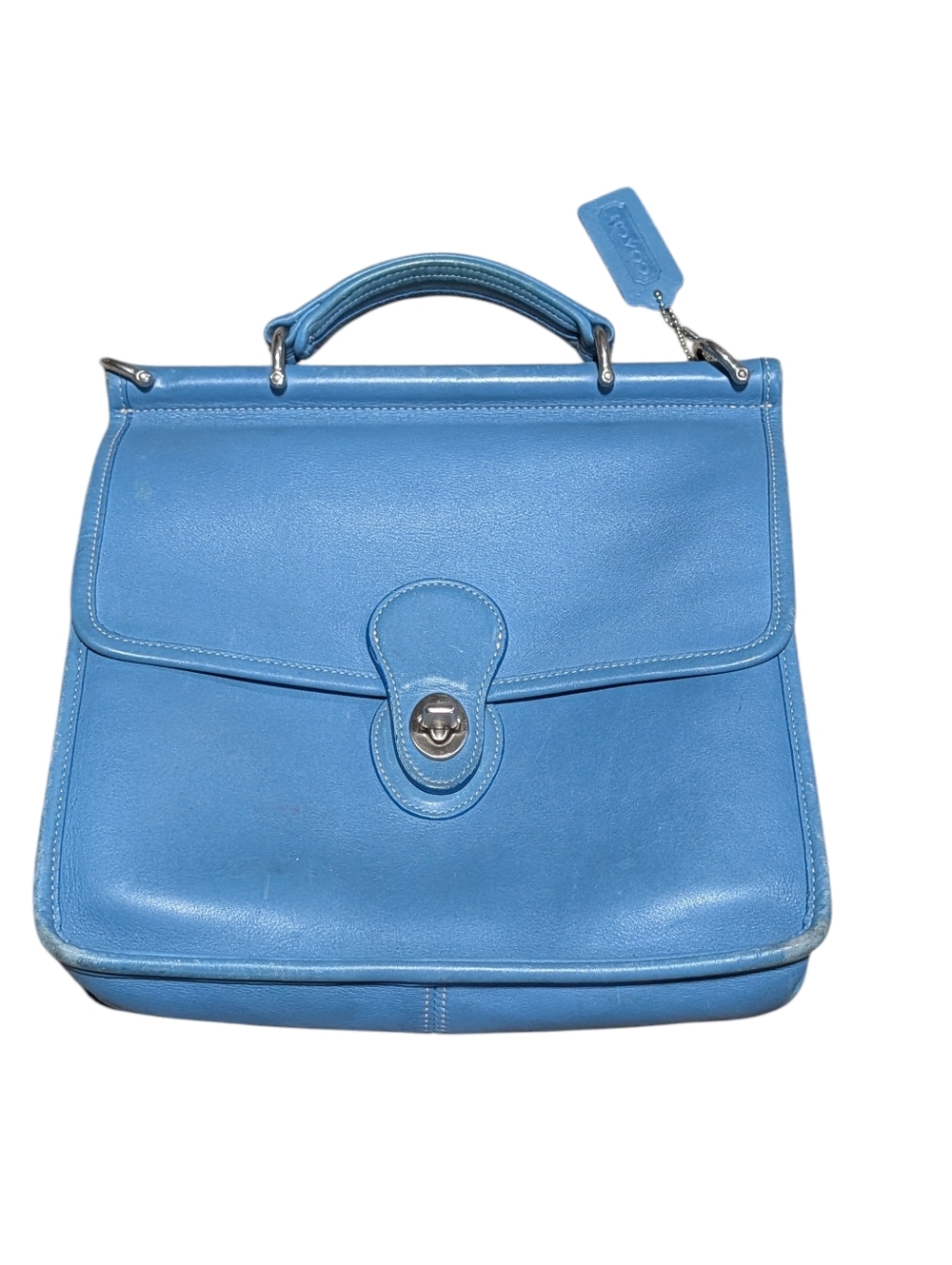 Rare Blue Leather Vintage Coach Willis 9927 Handbag